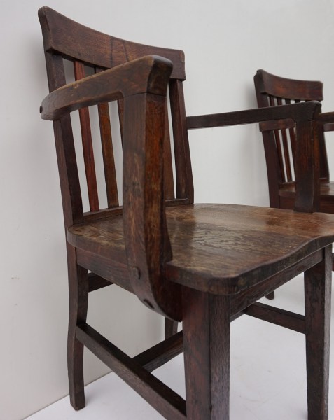 antieke, massief, eiken, armstoelen, patina, antique, solid, oak, armchairs